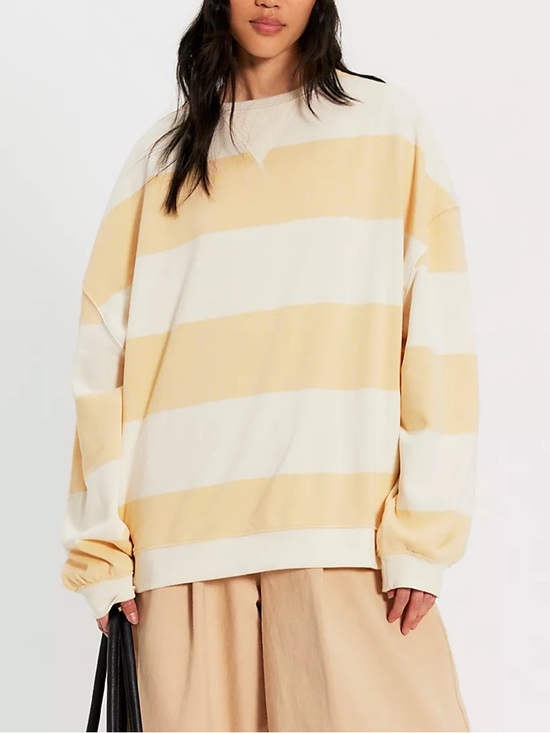 Free People Tops - We The Free Classic Striped Oversized Crewneck